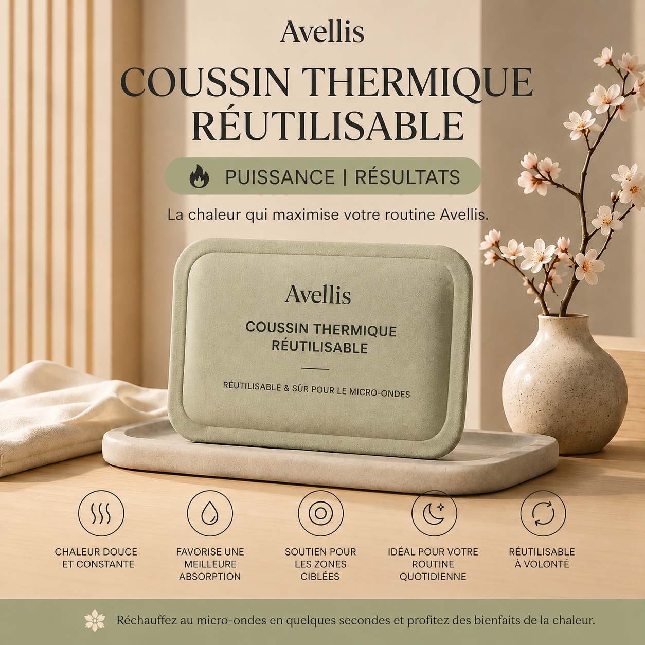 Patch autochauffant réutilisable – Action en profondeur