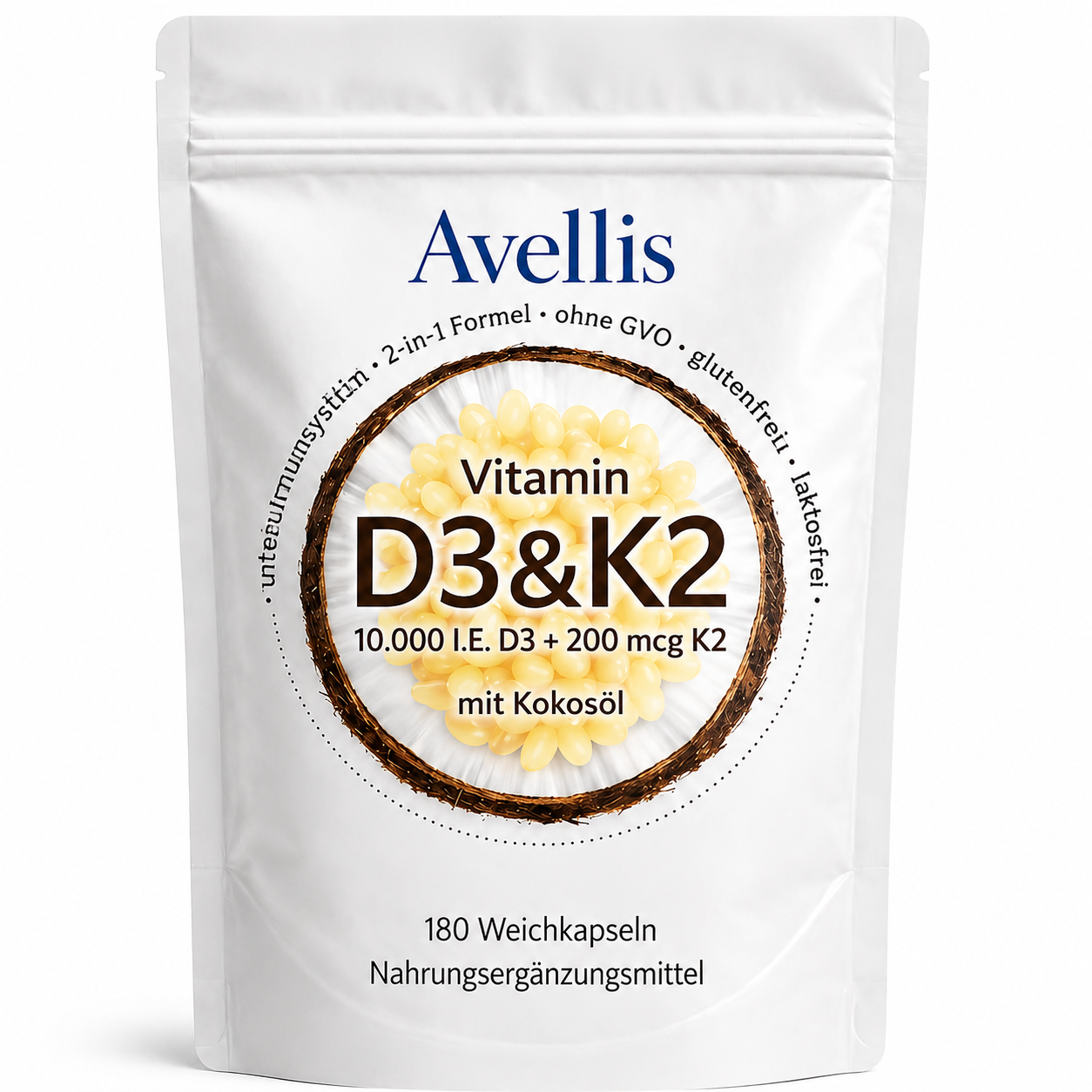 Vitamin D3 & K2 Hochdosiert — 6-Monats-Vorrat