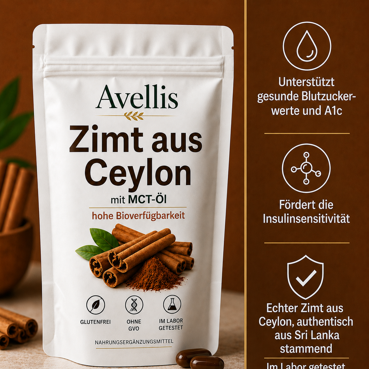 Ceylon-Zimt – Klinische Unterstützung des Blutzuckerspiegels. Bevor Ihr Arzt Ihnen etwas verschreibt.